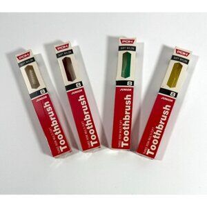 Lot of 4 POH Junior Toothbrushes Soft Nylon Three Row Multi-Tuft New Old Stock